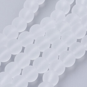 Matné korálky - bílé - ∅ 8 mm - 10 ks