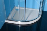 POLYSAN - RENA L sprchová vanička z litého mramoru, čtvrtkruh 90x80cm, R550, levá, bílá 72890