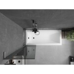 MEXEN/S - Next L vanová zástěna FIX 50 x 150, grafit, grafit kartáčovaná 895-050-000-03-40-66