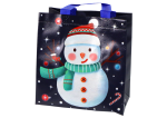 Mamido Dárková taška s motivem sněhuláka 23cm x 21,5cm x 11cm tmavě modrá