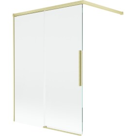 MEXEN/S - Rox vanová zástěna 2-křídlová posuvná 120 x 150, transparent, zlatá kartáčovaná 8C9-120-003-55-00