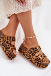Dámské sandály s přezkami na masivní platformě leopard Odisene 40
