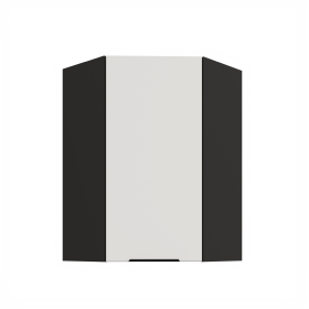 Horní rohová skříňka Aria 60x60 GN-90 1F (45°) Barva korpusu: Černá, Barva dvířek: WH - Crystal white AFM