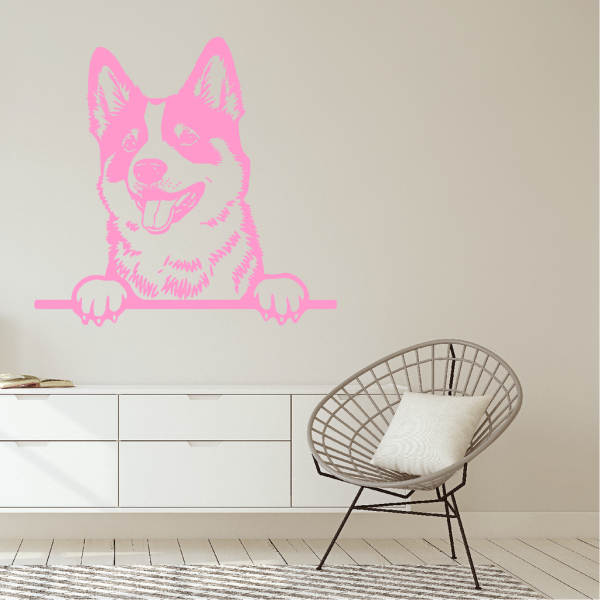 Samolepka Akita Inu Barva: růžová, Velikost: 60 x 58 cm
