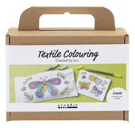 Kreativní sada Malování na textil penál & peněženka Motýl