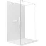 CERANO Sprchová zástěna Walk-in Onyx Duo L/P - 8 mm - kulatá vzpěra - bílá matná, transparentní sklo - 110x200 cm