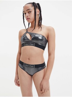 Černý dámský metalický spodní díl plavek Calvin Klein Underwear Dámské