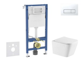 GEBERIT - Duofix Set předstěnové instalace, klozetu Arkas I a sedátka softclose, tlačítko Delta50, alpská bílá SANI11CA31147