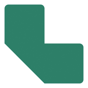 Djois podlahové samolepicí značení - tvar L, 10 x 5 cm, zelené, 10 ks