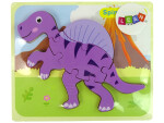 Mamido Dřevěné puzzle dinosaurus Corythosaurus Spinosaurus fialové