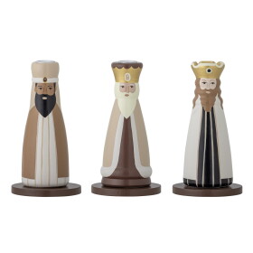 Bloomingville Dřevěný vánoční svícen Betiel – set 3 ks, multi barva, dřevo