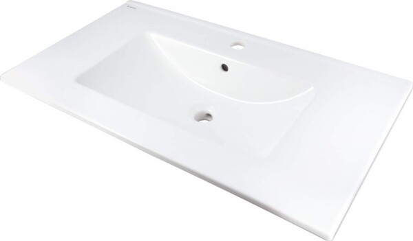 DEANTE - Umyvadlo Tubo keramické bílé, zapuštěné, s odkládací policí CTU_648M