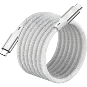 YENKEE YCU 05WH MAGNETIC bílá / Magnetický kabel USB-C/USB-C / 240 W / 20 Gb/s / 1,5 m / 4K 60Hz