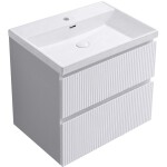 CERANO - Koupelnová skříňka Carole - keramické umyvadlo Viano - bílá matná rýhovaná - 50,8x62,5x46,4 CER-925951
