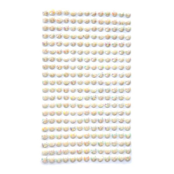 DpCraft Nalepovací kamínky 6 mm 260 ks pastelové s duhovými odlesky