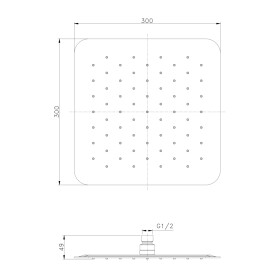 SAPHO - SLIM hlavová sprcha, 300x300, zlato mat SL101GB