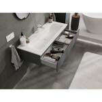 MEXEN/S - Orio koupelnová skříňka 120 cm s umyvadlem Vela, 1 šuplík, grafit mat/bílá mat 91A10-12023-1-BF66-W23M01