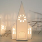 Räder Porcelánový svícen Church 22 cm, bílá barva, porcelán