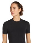 ICEBREAKER Wmns Seamless Rib SS Mock Neck, Black velikost: S
