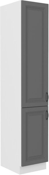 Vysoká potravinová skříňka Stilo 40 DK-210 2F Barva korpusu: Bílá, Barva dvířek: Dust Grey