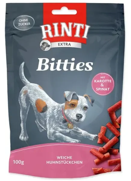 Rinti Bitties kuře s karotkou a špenátem / Pamlsek pro psy / 100 g (394-91332)