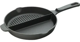 CATTARA Grilovací pánev DUO / Litina / O 24,8 cm / 2 varné prostory
