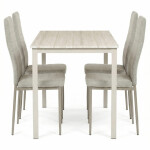 Jídelní set s 4 židlemi, 110x70x75cm travertin, ASE-1039 CRM2