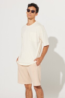 ALTINYILDIZ CLASSICS Men's Milk Brown Standard Fit Regular Fit 100% Cotton Pocket Shorts