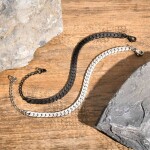 Pánský náramek Jacobo Black - 6 mm, chirurgická ocel, Černá 18 cm + 5 cm (prodloužení)