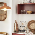 MADAM STOLTZ Smaltovaná stropní lampa Orange, oranžová barva, kov