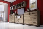 Obývací stěna Relax Barva korpusu: Dub - canyon, Lišta: Trufla, Barva dvířek: Wenge
