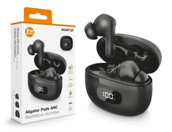 Aligator Pods ANC TWS sluchátka / černá (TWS08BK)