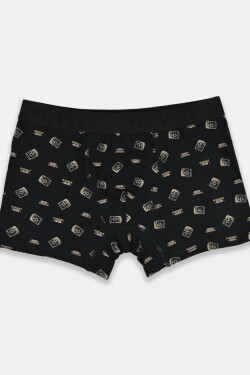 PÁNSKÉ VZOROVANÉ BOXERKY PREMIUM BB006 černá XL