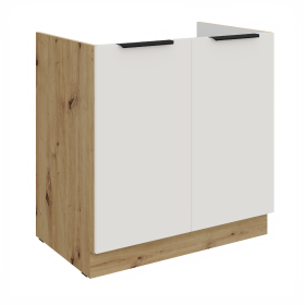 Spodní skříňka pod dřez Aria 80 ZL 2F BB Barva korpusu: Dub artisan, Barva dvířek: WH - Crystal white AFM