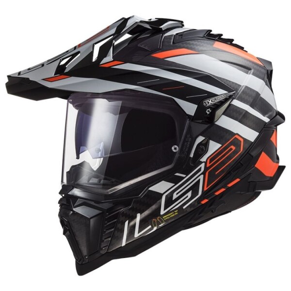 Ls2 Mx701 Explorer-06 Carbon Edge adventure helma fluo-oranžová - M