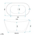 REA - Volně stojící vana FERRANO 150 cm REA-W0089