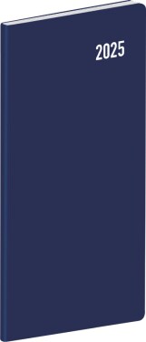 NOTIQUE Vreckový diár Modrý 2025, plánovací mesačný, 8 x 18 cm
