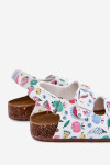 Dětské sandály na korkové podrážce s přezkami ovoce bílé Thessa 21
