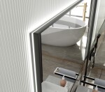 Erga Megan, LED zrcadlo 60x80cm (80x60cm) v černém rámu, 2185 lm, 3 barvy světla, zadní osvětlení, ERG-V01-MEGAN-6080-BK