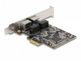 DeLock PCI Express x1 / Síťová karta / 2x Gigabit LAN RJ-45 / Realtek RTL8111H / pro IP kamery (88615)