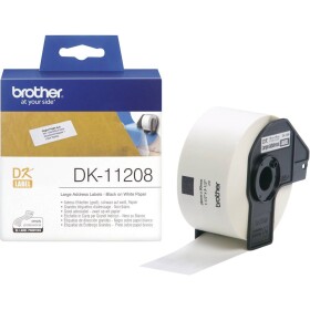 Brother DK-11208 papírové štítky 38mm x 90mm, bílá, 400 ks