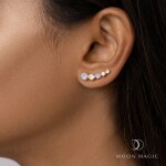 Royal Fashion náušnice 14k zlato Vermeil GU-DR23086E-ROSEGOLD-MOONSTONE-TOPAZ
