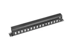 OEM Vyvazovací panel 19" 1U černý / Vyvazovací panel / kov / průchozí / hloubka 65 mm (9659)