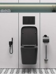 Kielle - Genesis New Set předstěnové instalace, klozetu Arkas I, Vortex Rimless+, sedátka softclose a tlačítka Gemini New III, matná černá 30528SZ96