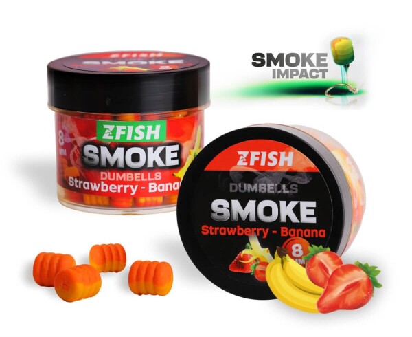 Zfish Smoke POP-UP Dumbells 8mm 20g - Strawberry-Banana,Zfish Smoke POP-UP Dumbells 8mm 20g - Strawberry-Banana