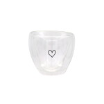 Eulenschnitt Skleněný hrnek Heart Double Glass, čirá barva, sklo