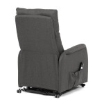 Křeslo polohovací, eletrické, šedá látka.