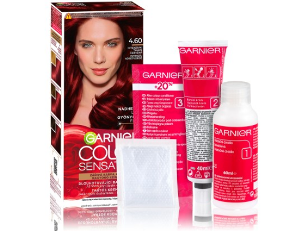 Garnier Color Sensation Permanentní barva na vlasy 4.60 intenzivní tmavě červená,60+40+10ml