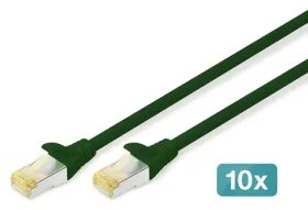 Digitus zelená / Patch kabel / Cat6a S/FTP / RJ45-RJ45 / 0,5 m / 10 ks (DK-1644-A-005-G-10)