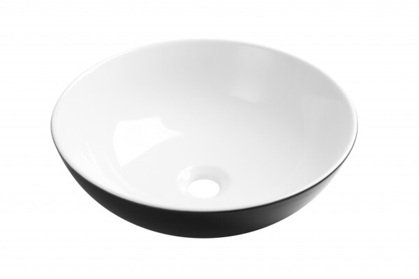 INVENA - Umyvadlo na desku DOKOS 39,5 cm, černá bílá CE-19-041-C